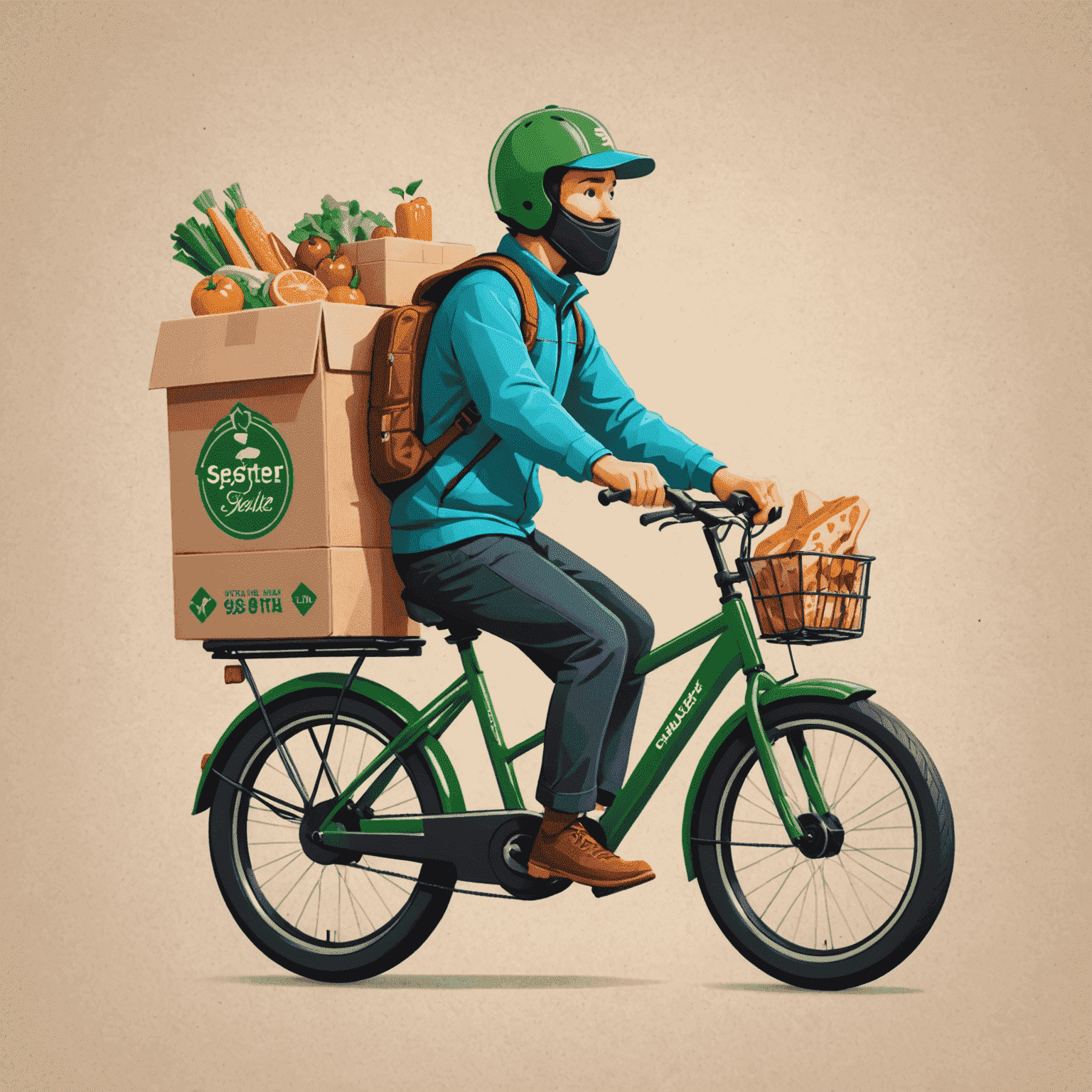 Sepsterfoul logo featuring a stylized delivery bike with food packages, conveying fast and fresh food delivery